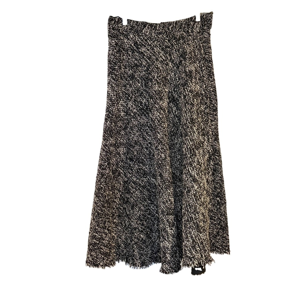 Jason Wu Textured Tweed Skirt Midi High Waisted Black Career Size 8